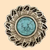 faux turquoise feather concho