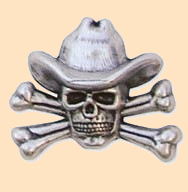 cowboy skull and crossbones concho